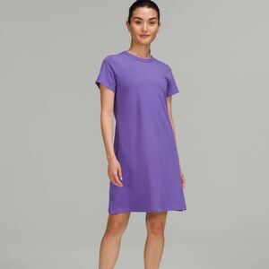 NWT  Lululemon Classic-Fit Cotton-Blend T-Shirt Dress Charged Indigo Size 2